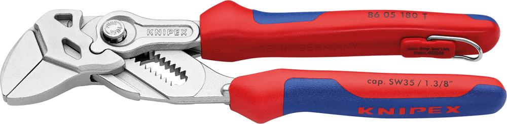 Adjustable pliers, with locking ring, 180 mm, for 1.1/2" pipe, KNIPEX