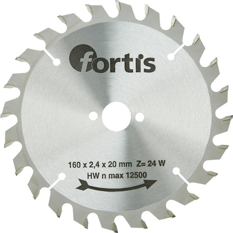 Disc debitare pentru lemn, HW, 160x2,4 x20mm, Z24W, FORTIS - sefira.ro
