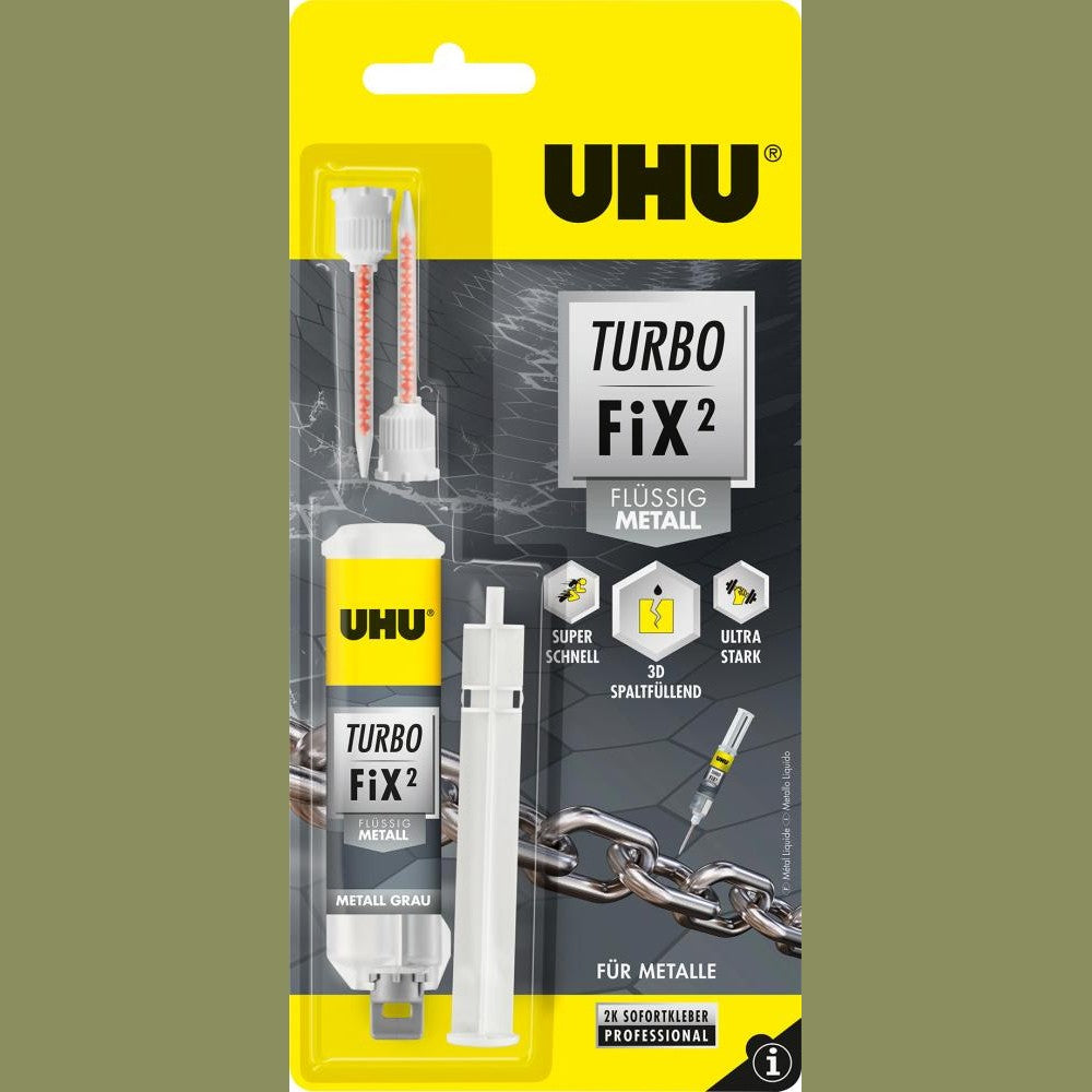 Adeziv Super Glue Turbo Fix 2 METAL LICHID, 10g, 51935, UHU - sefira.ro