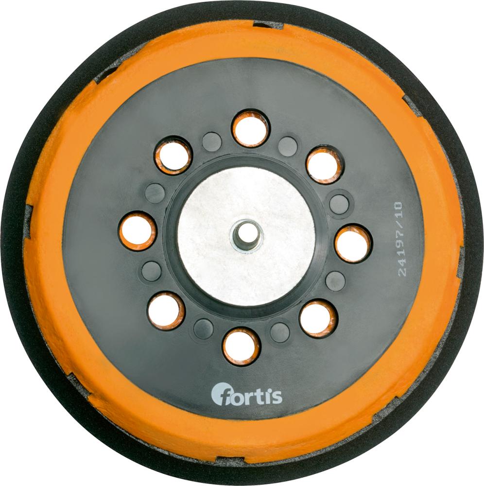 Suport excentric pentru disc abraziv cu scai 150mm, gauri multiple, dur, prindere M6, FORTIS