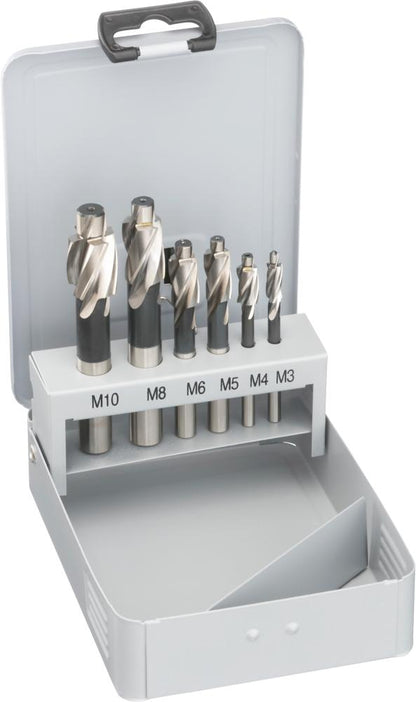 HSS drill bit set, DIN 373 F, M3-M12, 6pcs, FORTIS