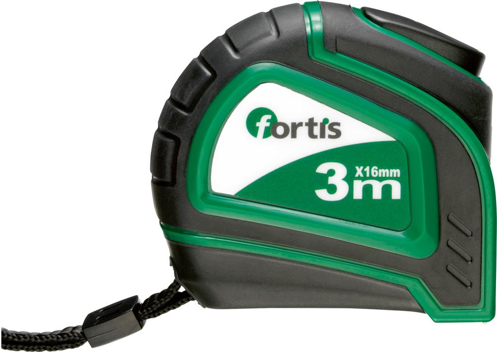 Ruleta cu opritor banda 3m x 16 mm, FORTIS