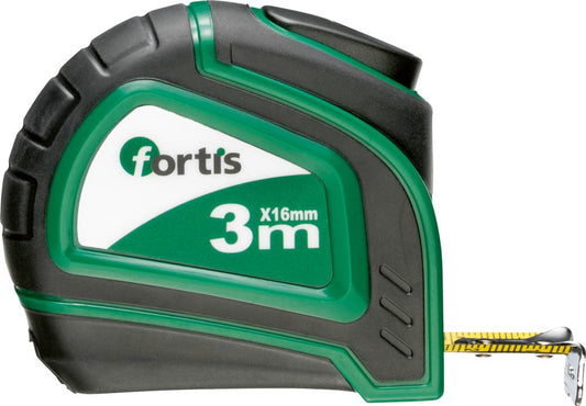 Tape measure with tape stop 3m x 16 mm, FORTIS