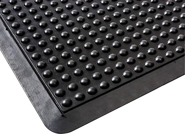 Anti-fatigue mat, 12 x 1200 x 900 mm, black, with round studs