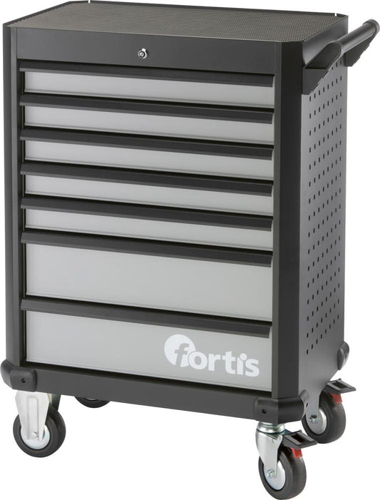 Mobile tool cabinet, 7 drawers, 705x460x1020mm, black/grey, FORTIS