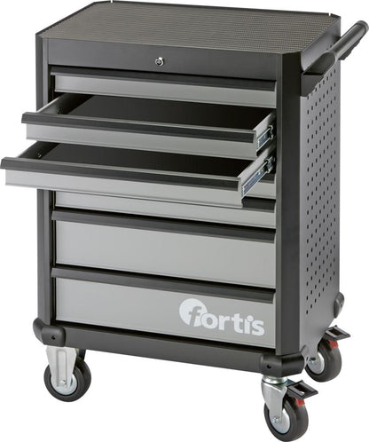 Mobile tool cabinet, 7 drawers, 705x460x1020mm, black/grey, FORTIS