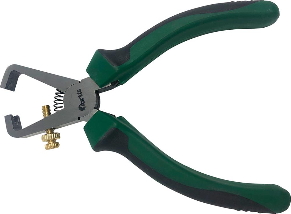 Wire stripping pliers 160mm, multi-component handle, polished, FORTIS