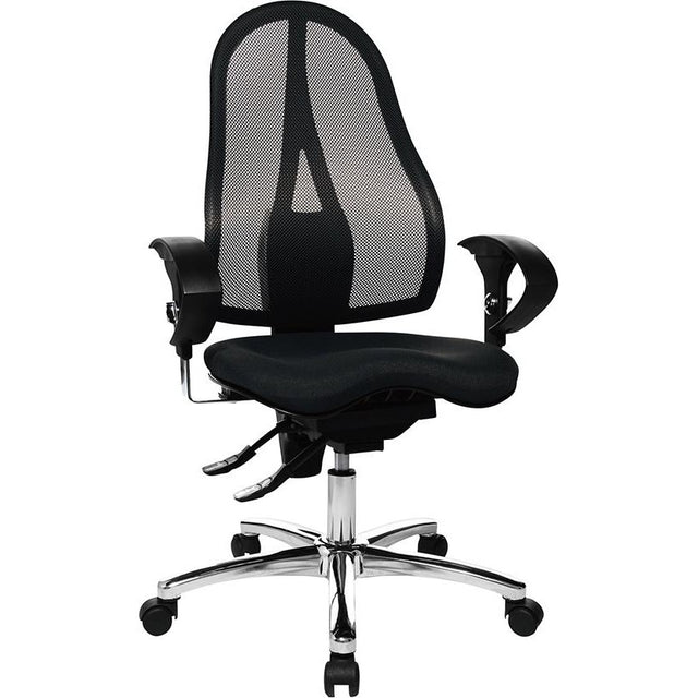 Scaun pivotant de birou model Sitness 15, negru, spatar reglabil 550 - 600 mm, TOPSTAR - sefira.ro