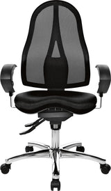 Scaun pivotant de birou model Sitness 15, negru, spatar reglabil 550 - 600 mm, TOPSTAR - sefira.ro