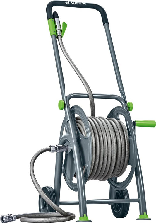 GEKA® plus hose trolley P25SST, with 25 m 1/2" hose, rubber wheels, GEKA