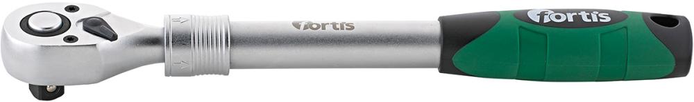 Ratchet driver, telescopic, 1/2", length 305-445mm, 72 teeth, FORTIS