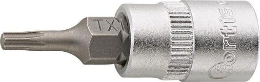 Socket wrench bit 1/4", for TORX® screws, T 10x36mm, FORTIS