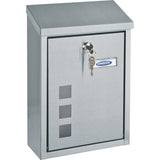 Cutie postala Casa, 325 x 220 x 100 mm, inox, incuietoare cu cheie, balama inferioara, ROTTNER SECURITY - sefira.ro
