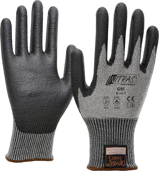 Cut protection gloves, 6705 TAEKI, size 8, NITRAS