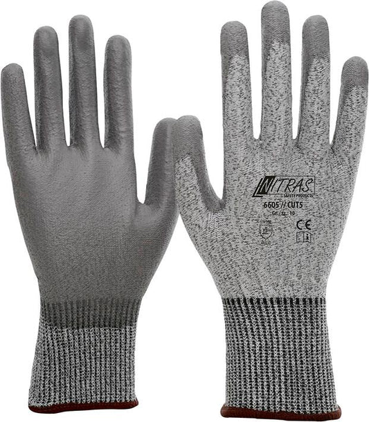 Cut protection gloves, 6605 Cut 5, size 8, NITRAS