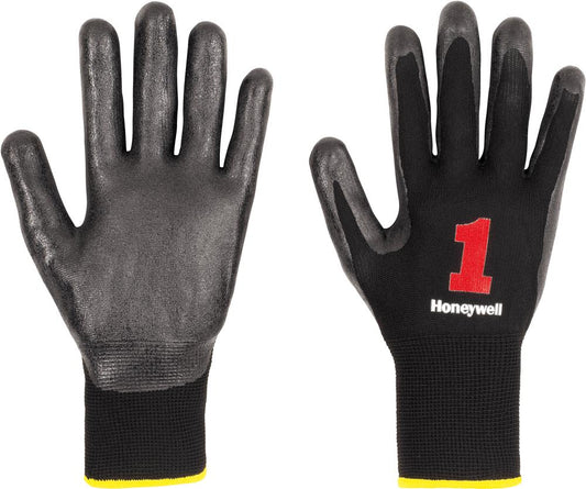 Vertigo Black NIT C&amp;G A protective textile gloves, nitrile coating, size 7, HONEYWELL