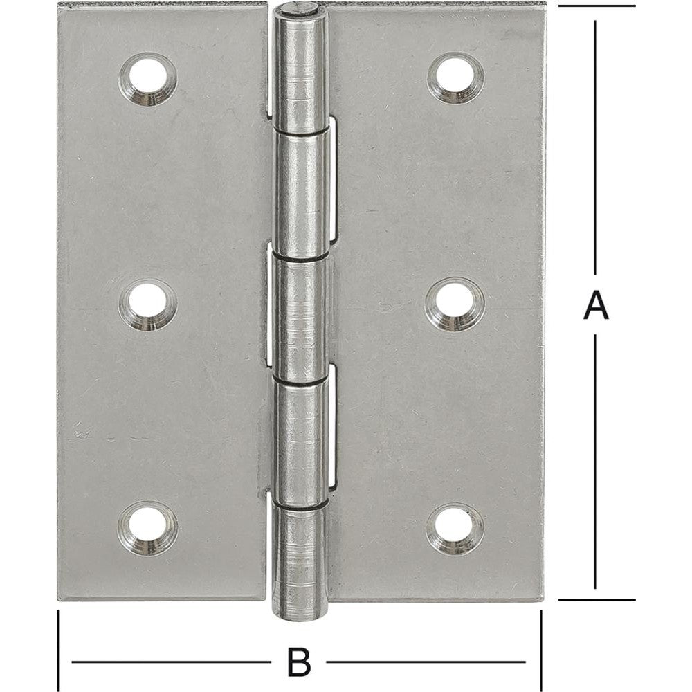 Balama semi-lata pentru usa, din inox, 100 x 72 x 1.5 mm, VORMANN - sefira.ro
