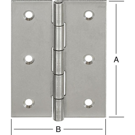 Balama semi-lata pentru usa, din inox, 100 x 72 x 1.5 mm, VORMANN - sefira.ro