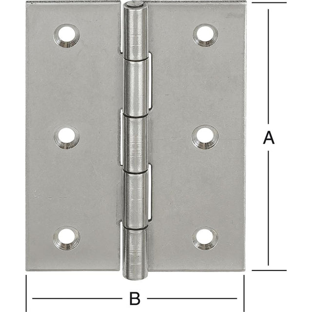 Balama semi-lata pentru usa, din inox, 100 x 72 x 1.5 mm, VORMANN - sefira.ro