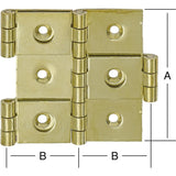 Balama pentru paravan pliabil, 50 x 25 x 1.25 mm, 3 piese, din alama, VORMANN - sefira.ro