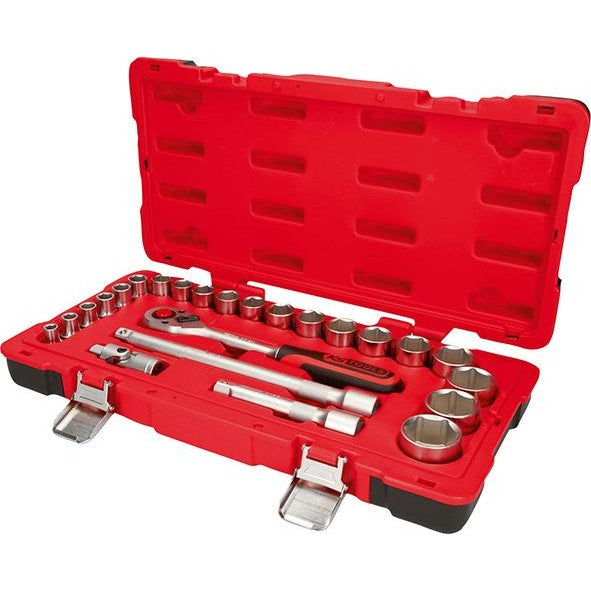 Set chei tubulare 1/2", antrenor cu clichet, Nr. 951,0624, 24 piese, KS TOOLS - sefira.ro