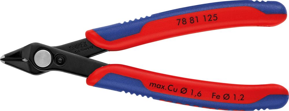 Side-cutting pliers for electronics, very small bevel, 125mm, KNIPEX