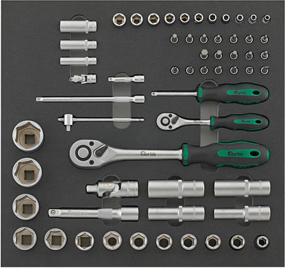 Mobile tool cabinet 7 drawers, 116 pcs, FORTIS