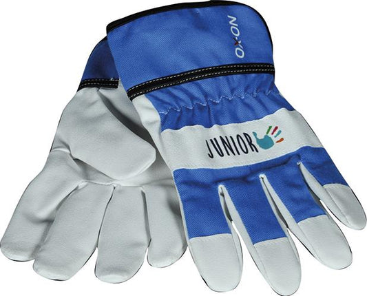 Children's gloves PU, polyurethane/cotton, blue, 4-6 years