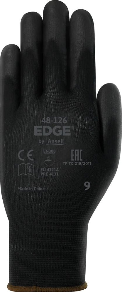 Manusi textile de montaj EDGE® 48-126, marimea 9, negre, ANSELL