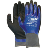 Manusi de protectie M-Safe 14650, nitril, marimea 9, acoperite complet, negru-albastru - sefira.ro