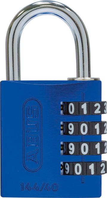 Combination padlock 144, 30 mm, black, 3-digit combination, aluminum body, spring ring, ABUS