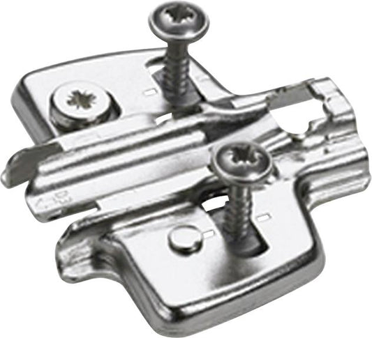 Cross mounting plate with direct height adjustment, drilling line 37 x 32 mm, with chipboard screws, distance 0.0 mm, HETTICH