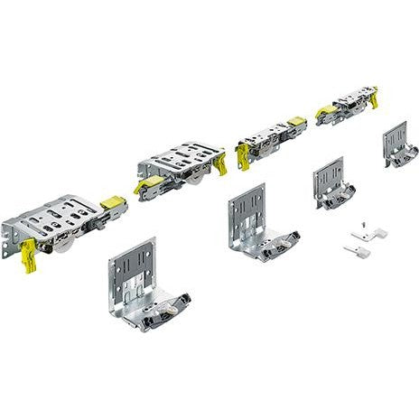Set accesorii de rulare pentru usi glisante TopLine XL, pentru 2 usi cu grosime 18-30mm, greutate 60 kg, HETTICH - sefira.ro