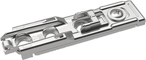 Linear mounting plate with direct height adjustment, nickel-plated, drilling line 20 x 32 mm, screw mounting, distance 1.5 mm, HETTICH