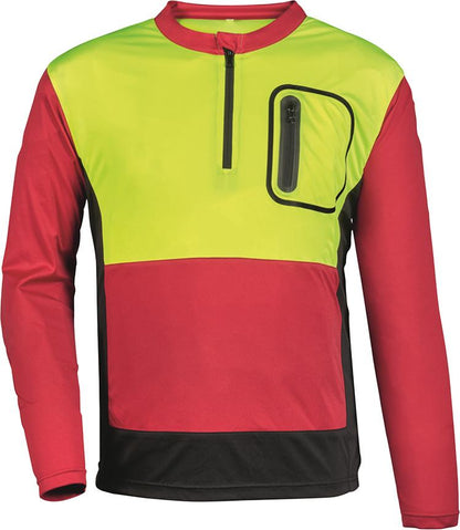 Forest Jack Red long-sleeved shirt, size S, fluorescent yellow/red/gray, WATEX