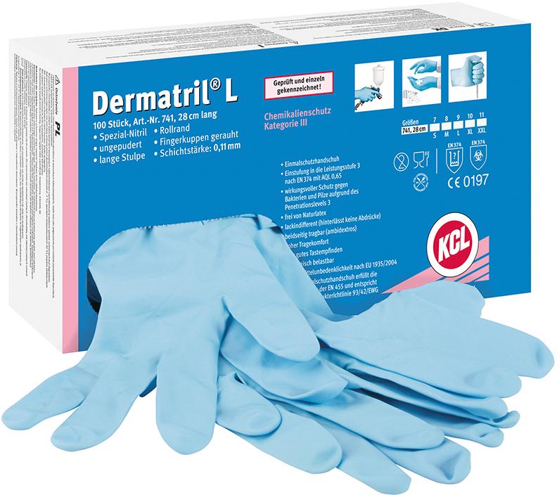 Manusi de unica folosinta Dermatril® L 741, marimea 7, HONEYWELL