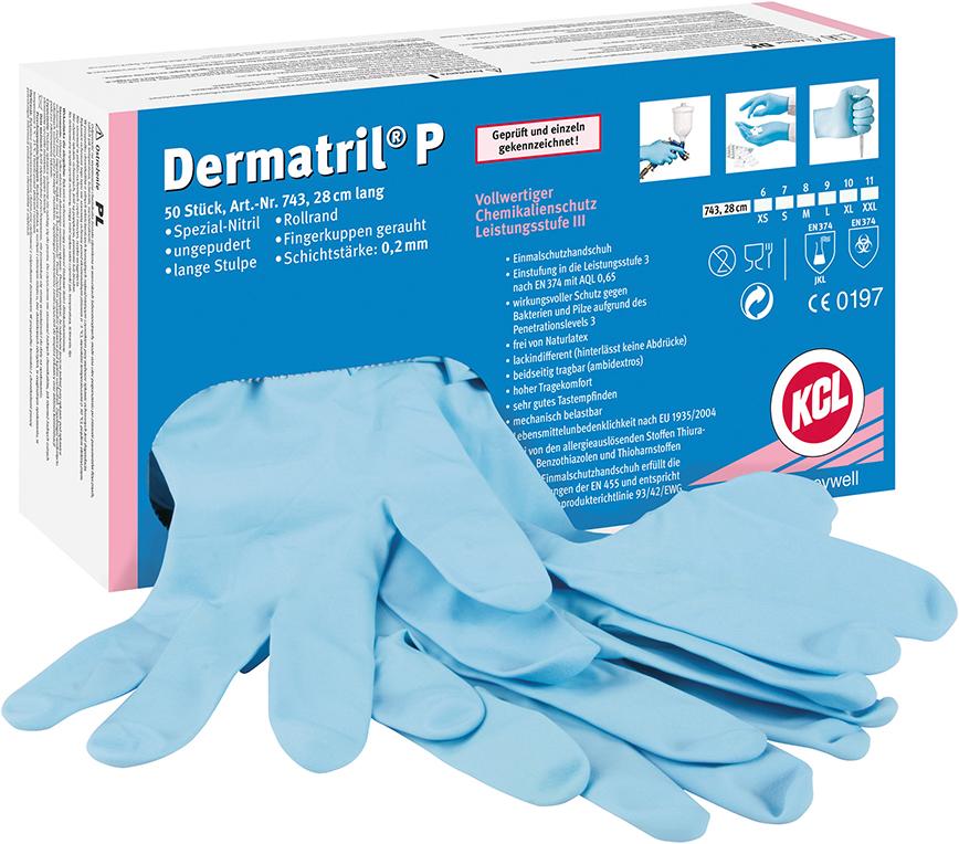 Manusi de unica folosinta Dermatril® 743 P, marimea 6, HONEYWELL