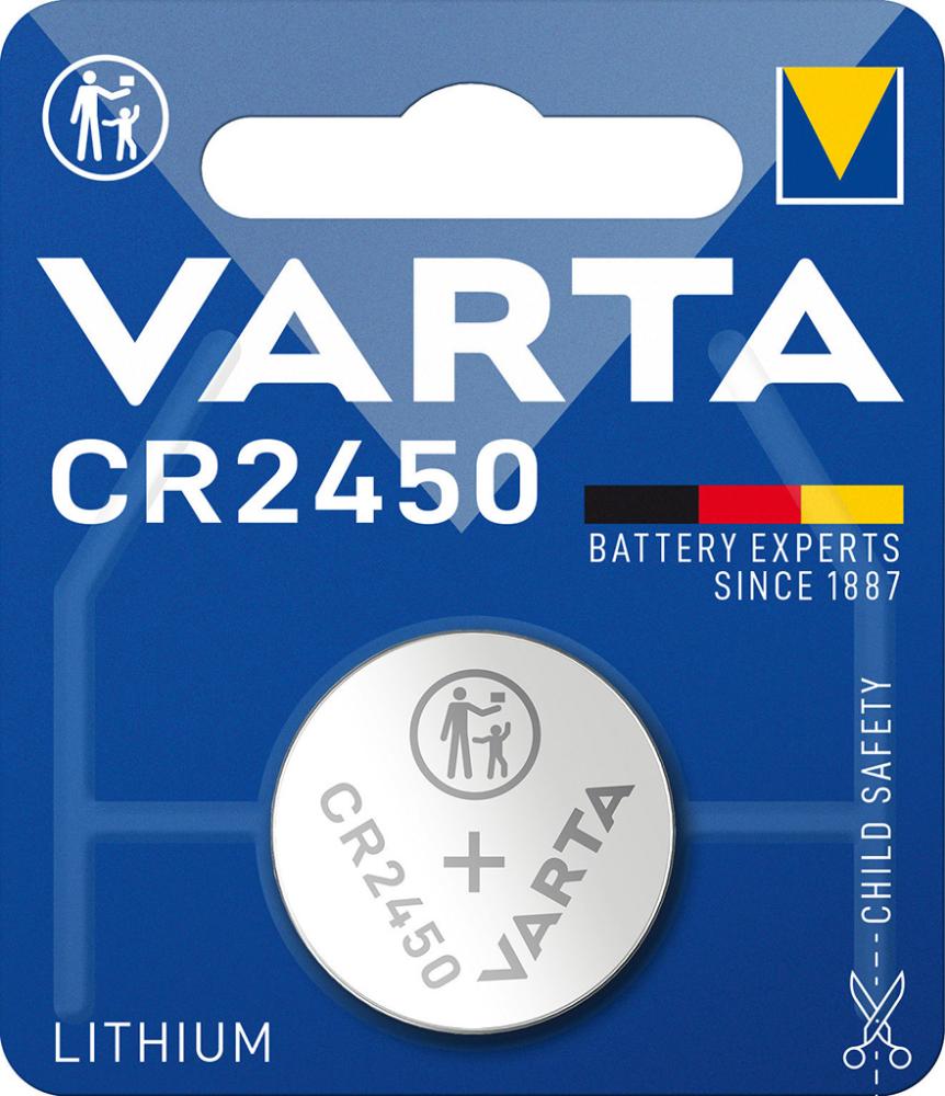 Baterie VARTA Electronics Lithium CR 2450, 3V, 570 mAh, ambalat individual in blister, VARTA