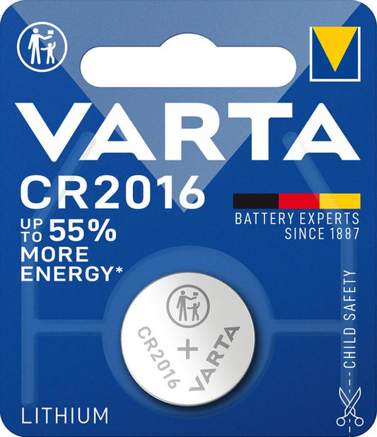 Baterie VARTA Lithium CR 2016, 3V, 87 mAh, ambalat individual in blister, VARTA