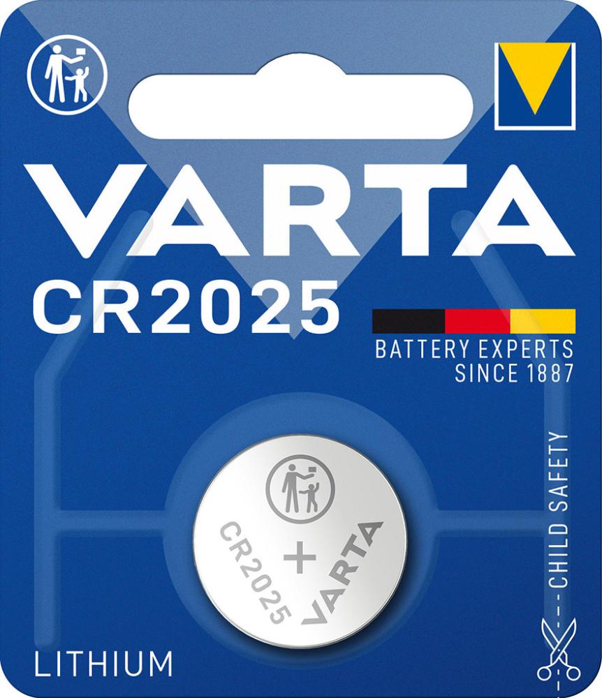 Baterie Lithium CR 2025, 3.0V, 157 mAh, blister de 5 buc, VARTA