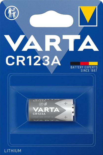 Baterie Lithium CR123A, 3.0V, ambalat individual in blister, VARTA