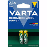 Acumulatori RECHARGE ACCU Power Micro AAA, HR 03, 800 mAh, blister de 2 buc, VARTA - sefira.ro