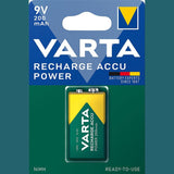 Acumulator RECHARGE ACCU Power 9 V-Block, 200mAh, ambalat individual in blister, VARTA - sefira.ro