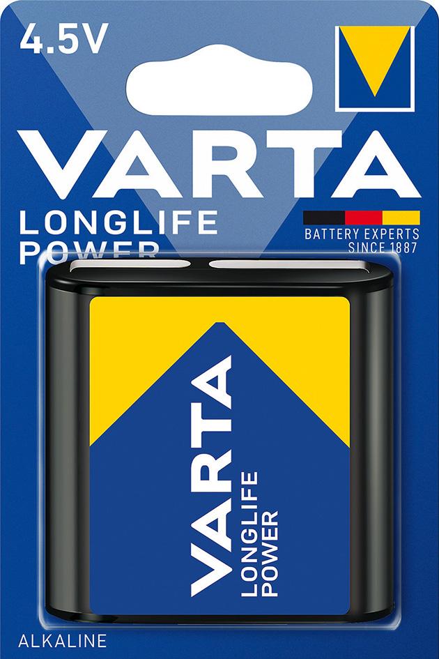 Baterie plata LONGLIFE Power 4.5V, 3 LR 12, ambalata individual in blister, VARTA