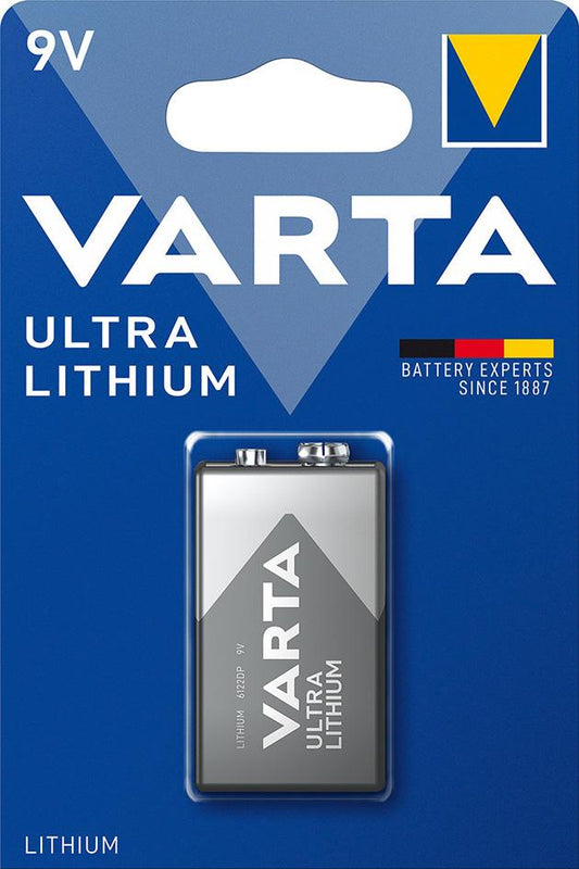 Baterie ULTRA Lithium 9V, E-bloc, ambalata individual in blister, VARTA