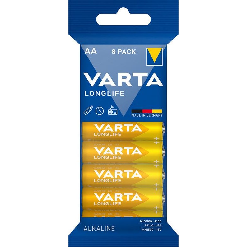 Baterie LONGLIFE Mignon AA LR 6, blister de 8, VARTA - sefira.ro