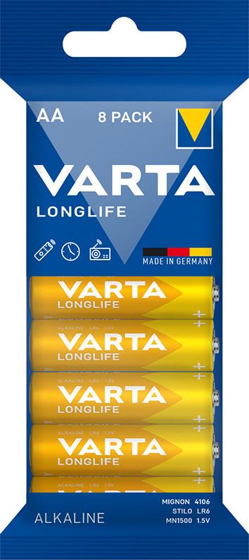 Baterie LONGLIFE Mignon AA LR 6, blister de 8, VARTA