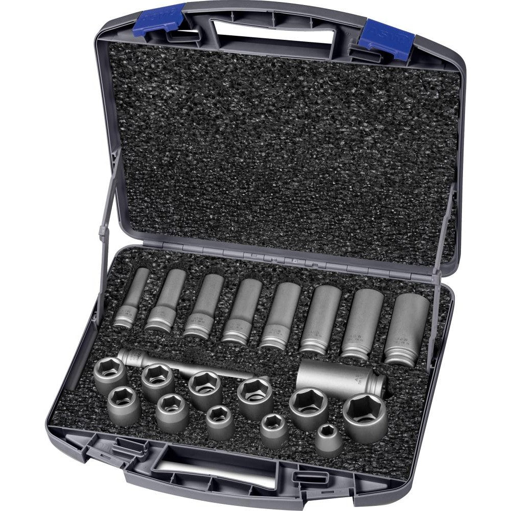 Set chei tubulare cu impact 1/2", 21 piese, ASW - sefira.ro