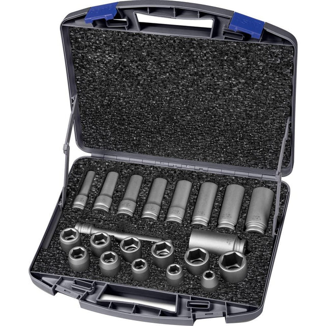Set chei tubulare cu impact 1/2", 21 piese, ASW - sefira.ro
