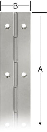 Balama tip pian pentru mobilier, otel, placat cu nichel, 2040 x 32 x 0.7 mm, VORMANN - sefira.ro